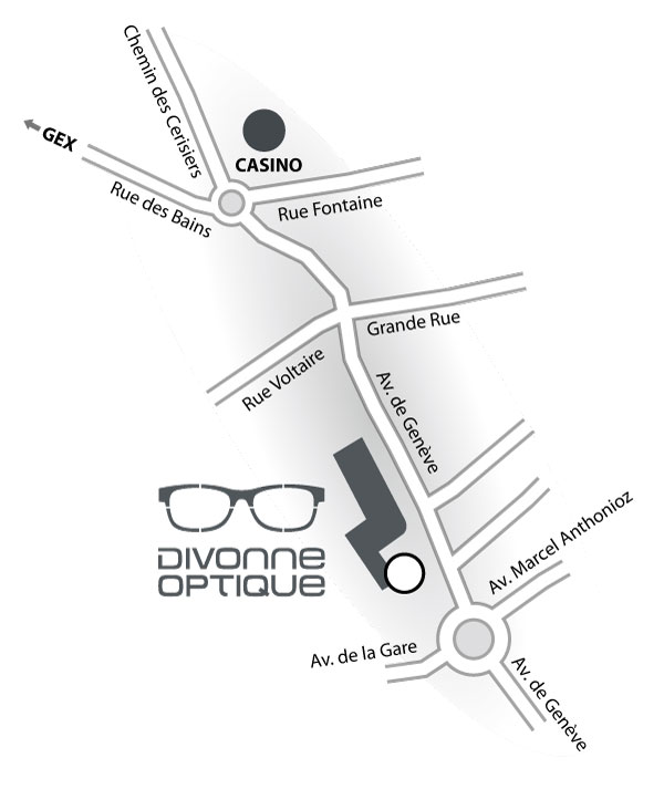 Plan d'accès au magasin Divonne Optique